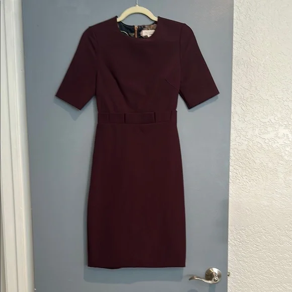 Ted Baker | Dresses | Ted Baker Elegant Burgundy Midi Dress | Poshmark